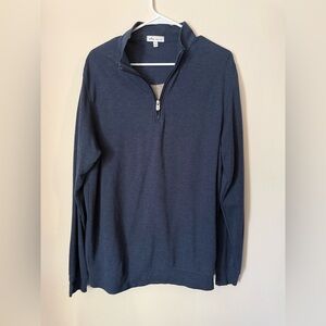 —SOLD—Men's Peter Millar Navy Quarter Zip Up Sweater L